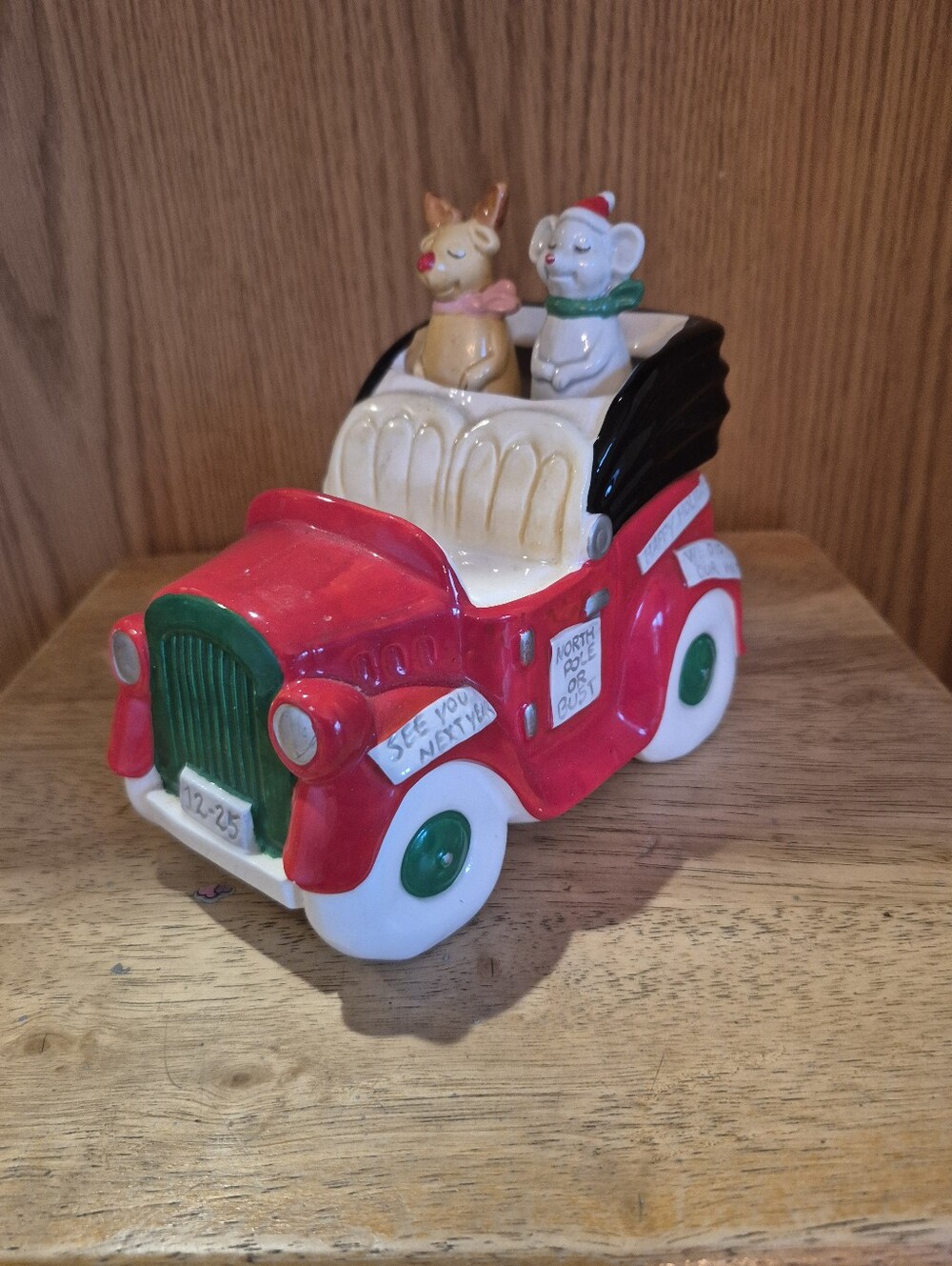 Vintage Enesco Christmas Musical Car